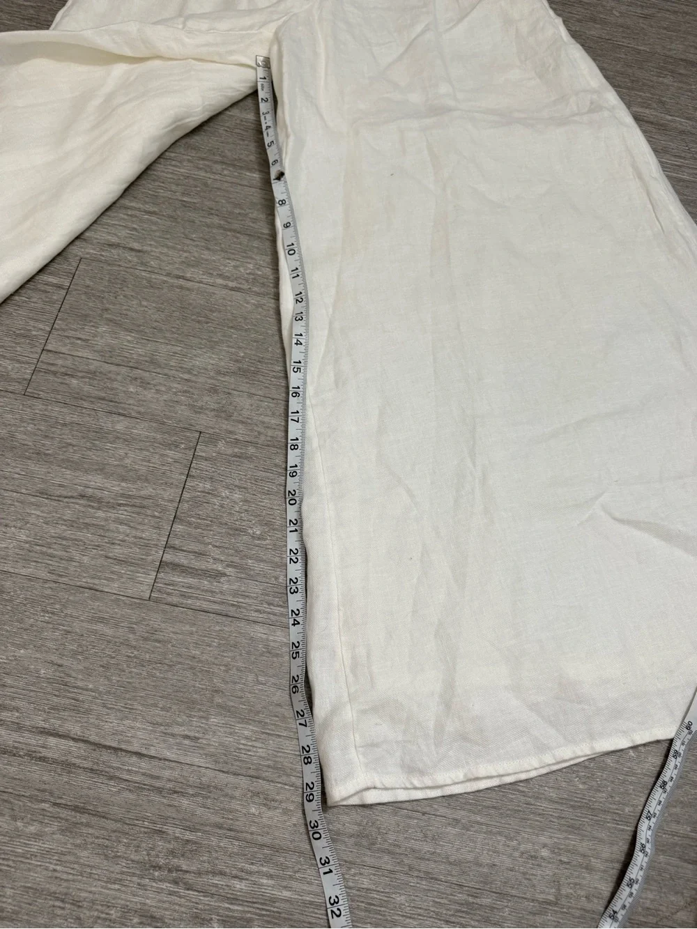 Banana Republic White 100% Linen Wide Leg Culotte Pants Size 2 Resort Beach Vaca